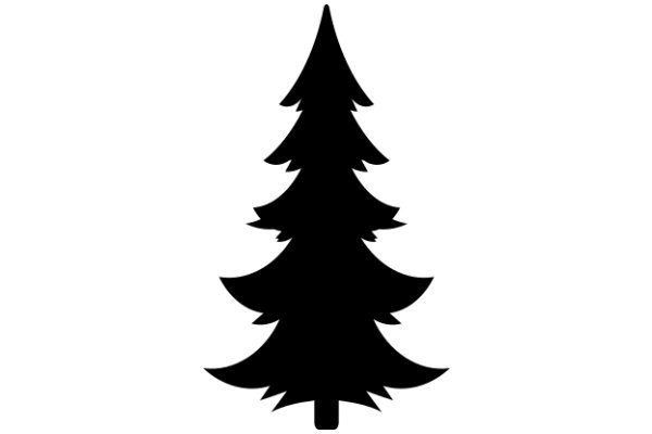 A Solid Black Silhouette of a Christmas Tree