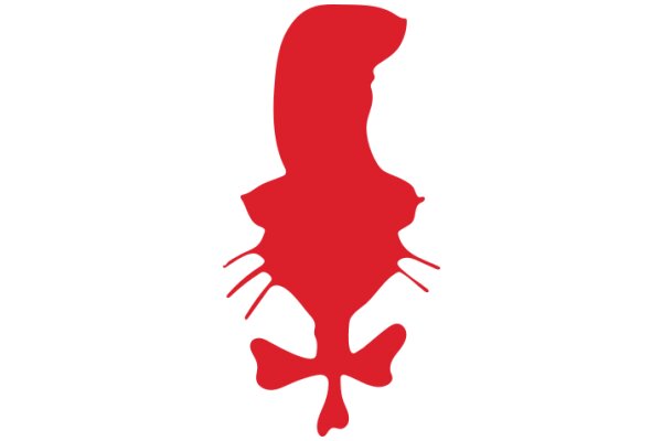 Vivid Red Silhouette of a Stylized Human Figure