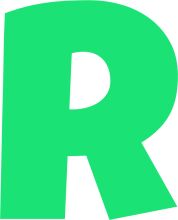 A Large, Green Letter 'R' Against a White Background