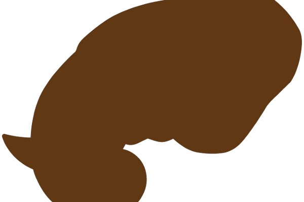 Simplistic Brown Silhouette of a Penis