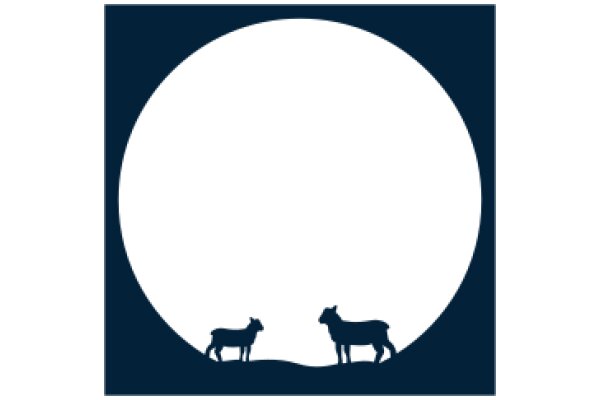 Silhouette of a Sheep and a Goat on a Moonlit Hillside