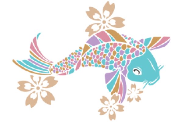 Vibrant Koi Fish with Flower Accents