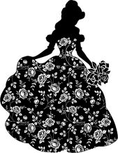 Silhouette of a Woman in a Floral Dress