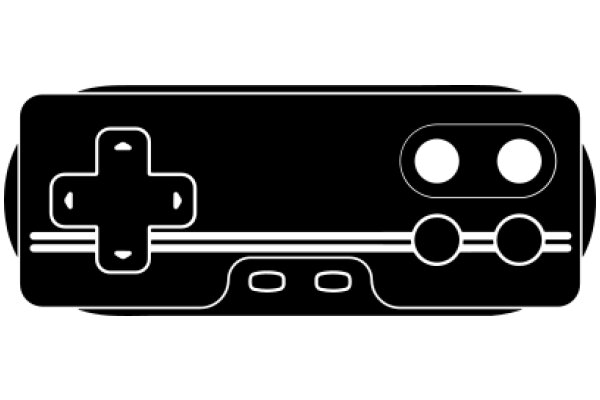 Stylized Icon of a Game Controller with a Cross and Two Circles