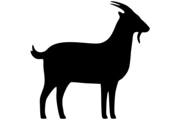 A Silhouette of a Goat with a Tongue Out