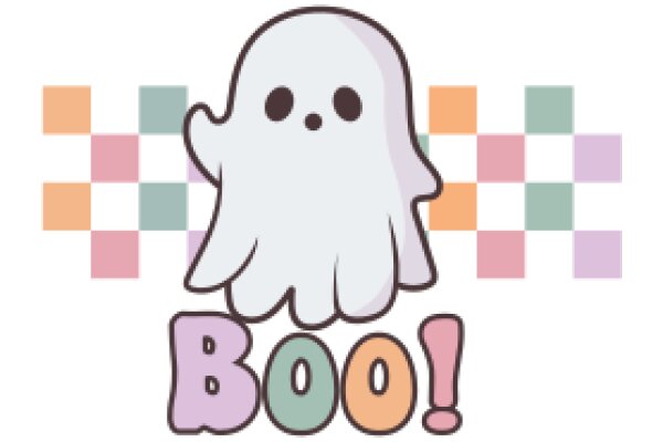 Halloween-themed Graphic with a Ghost and the Word 'BOO!'