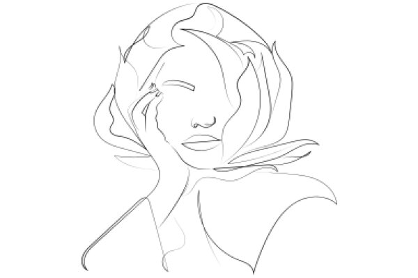 Contemplative Portrait: A Line Drawing