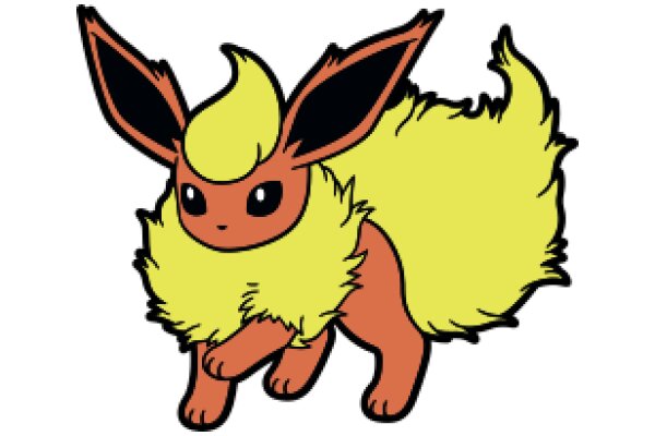 Vividly Illustrated Eevee with a Fluffy Fur and a Yellow Mane