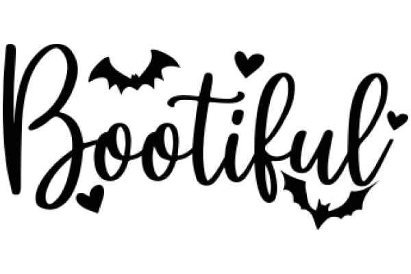 Elegant Halloween-themed Sign with Bats and Hearts