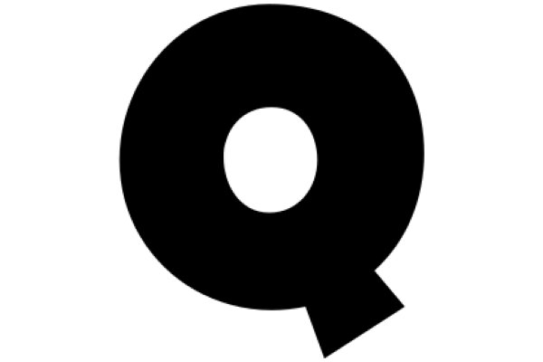 Simplicity in Design: A Black Letter 'Q' on a White Background