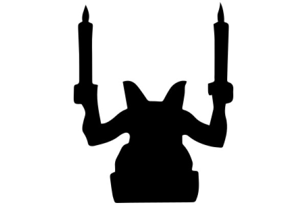 Silhouette of a Figure with Candles on Each Arm