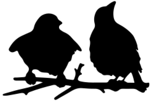 Silhouette of Two Birds on a Branch