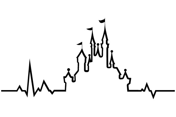 A Silhouette of a Castle and EKG Lines, Symbolizing Health and Wellness