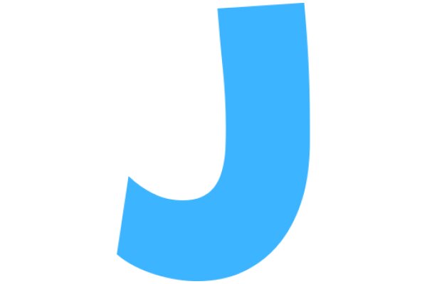 Simplistic Blue Letter 'J' on a White Background