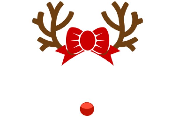 A Festive Christmas Decoration: A Red Bow and Brown Antlers