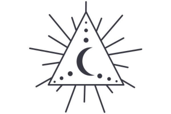 Stylized Symbol of a Star with Rays and a Moon