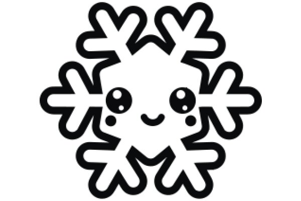 Stylized Snowflake Emoji with a Friendly Face