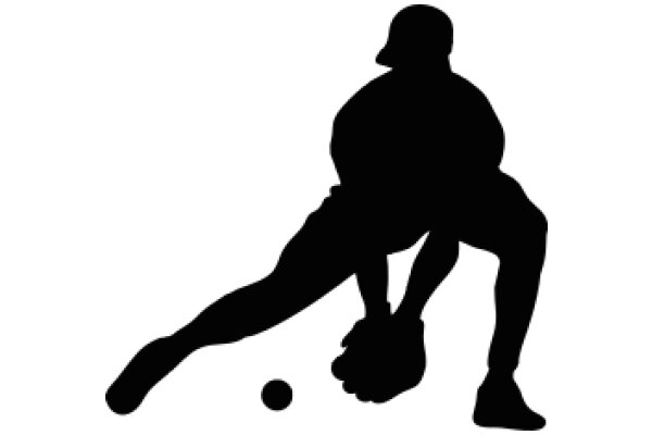 Silhouette of a Baseball Player in Action