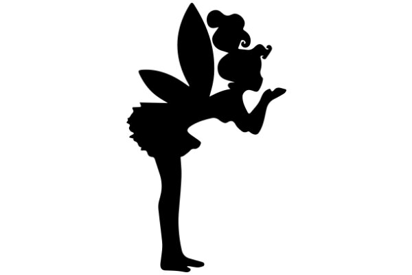 Silhouette of a Fairy with a Swirly Hair