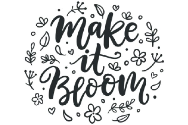 Hand-Drawn Floral Border with the Phrase 'Make It Bloom'