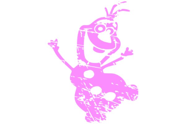 Vibrant Pink Cartoon Character with a Smile