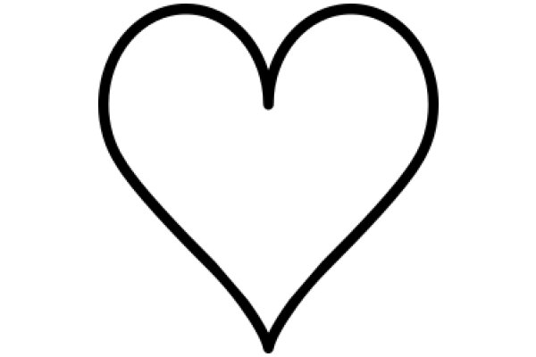 Simplistic Black Line Heart Symbol