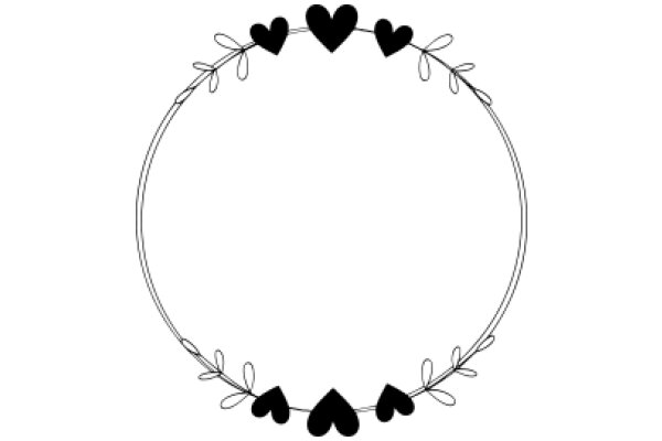 A Simple, Design of a Wreath with Hearts and Leaves