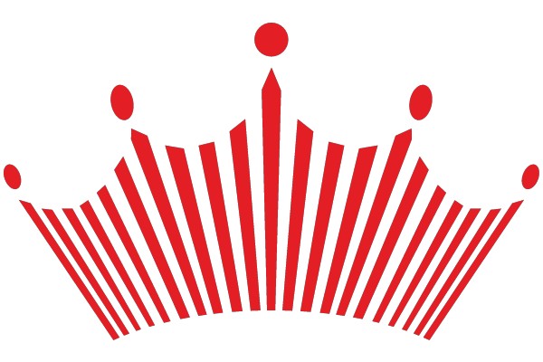 Stylized Red Crown with White Background