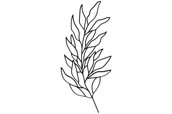 Stylized Line Drawing of a Plant