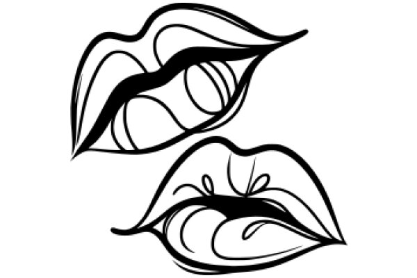 Stylized Artwork of Two Lips