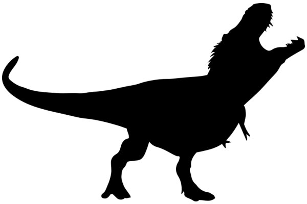 A Silhouette of a T-Rex Raising Its Mouth