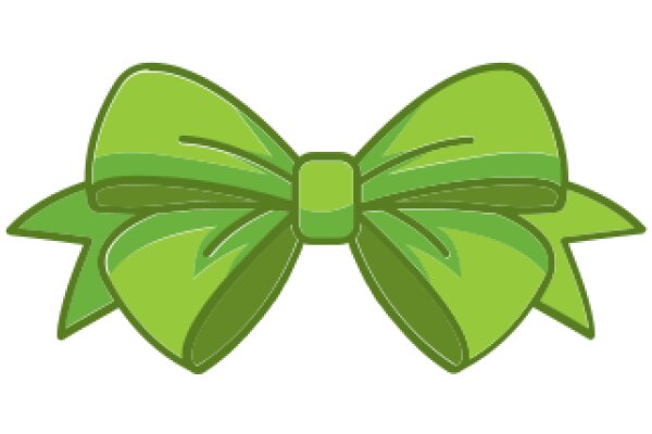 Vibrant Green Bow on a White Background