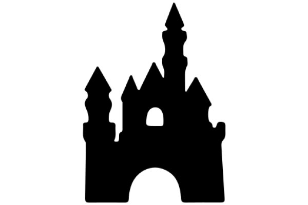 A Silhouette of a Castle on a White Background