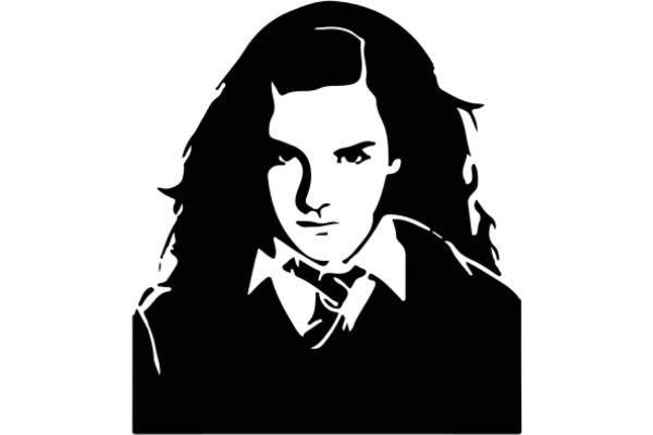 Silhouette of a Person with Long Hair and a Serious Expression