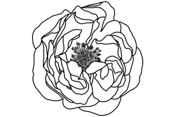 Stylized Flower Art: A Line Drawing