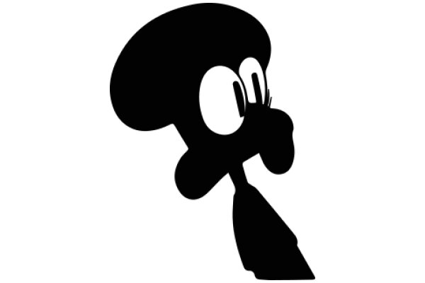 A Silhouette of a Character with a Large Head and Small Body