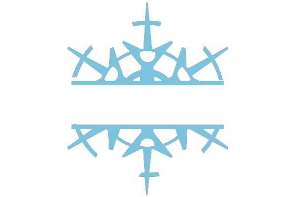 Stylized Blue Cross Design on a White Background