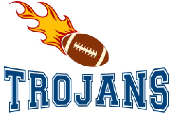 Trojans Football Logo with Flames