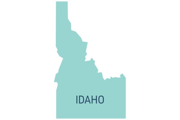 Idaho State Map with a Focus on the State's Name