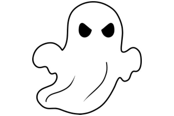 A Simple Line Drawing of a Ghost