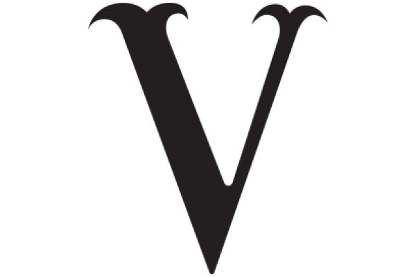 Simplistic Black Letter 'V' on a White Background