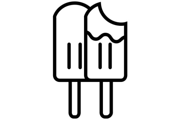 Simplistic Line Drawing of Two Ice Cream Cones