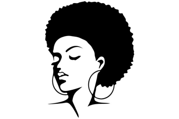 Stylized Portrait of a Woman with Afro Hair