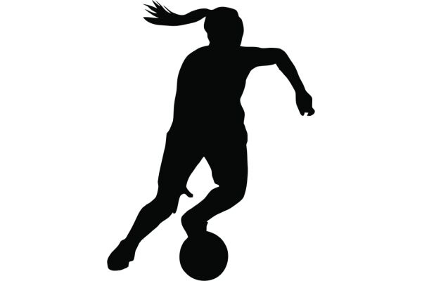 Silhouette of a Soccer Player in Action