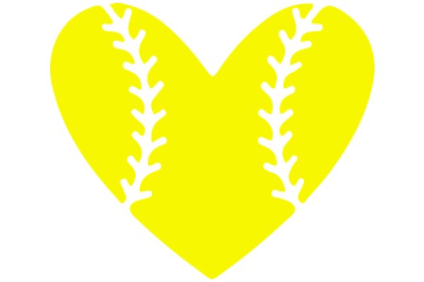 Vibrant Yellow Baseball Heart Emblem