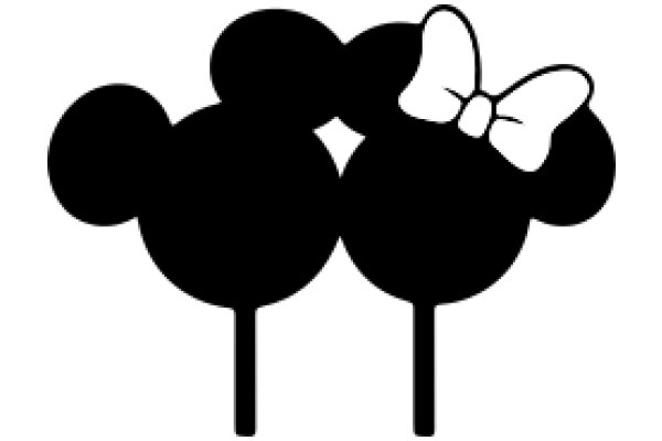 A Playful Pair: Mickey Mouse and Minnie Mouse Silhouettes