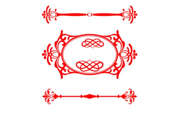 Elegant Red Decorations on a White Background