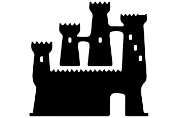 Silhouette of a Castle with Four Towers