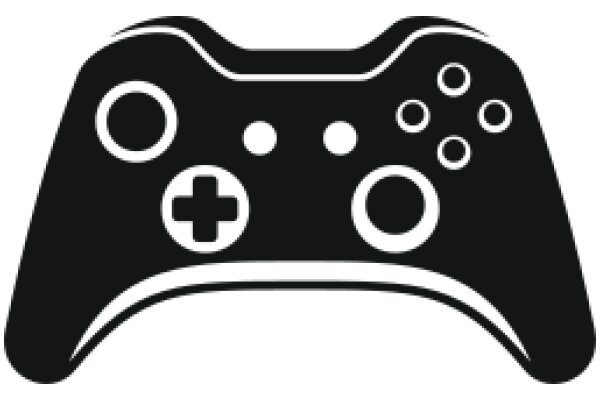 Stylized Black Game Controller Icon