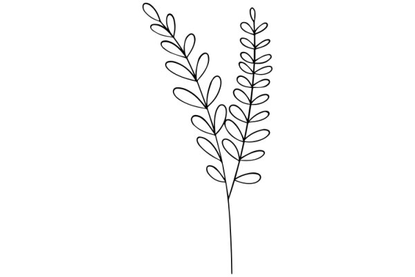 Simplistic Line Drawing of Two Artificial Plants